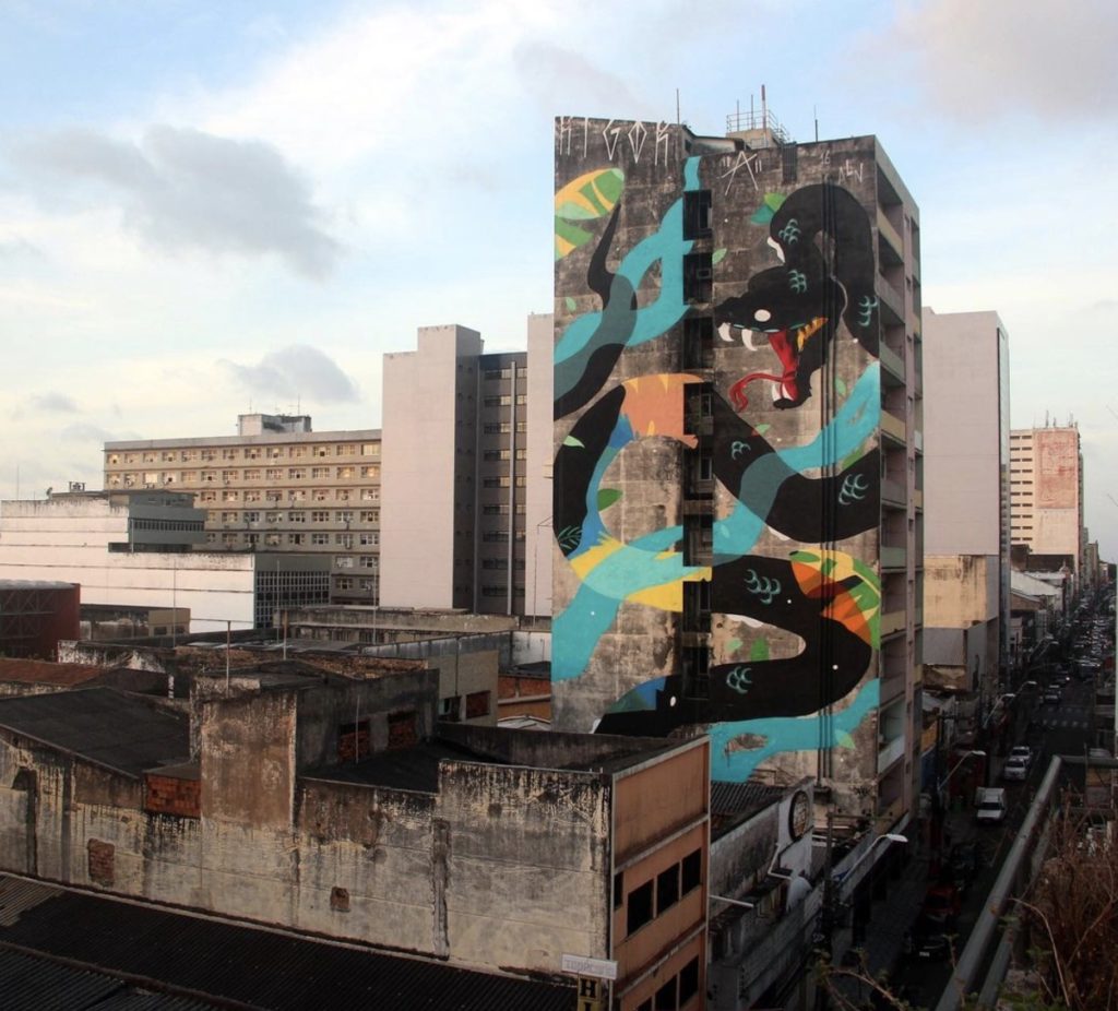 Mural para el Festival Concreto en la ciudad brasileña de Fortaleza, 2018.